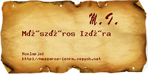 Mészáros Izóra névjegykártya